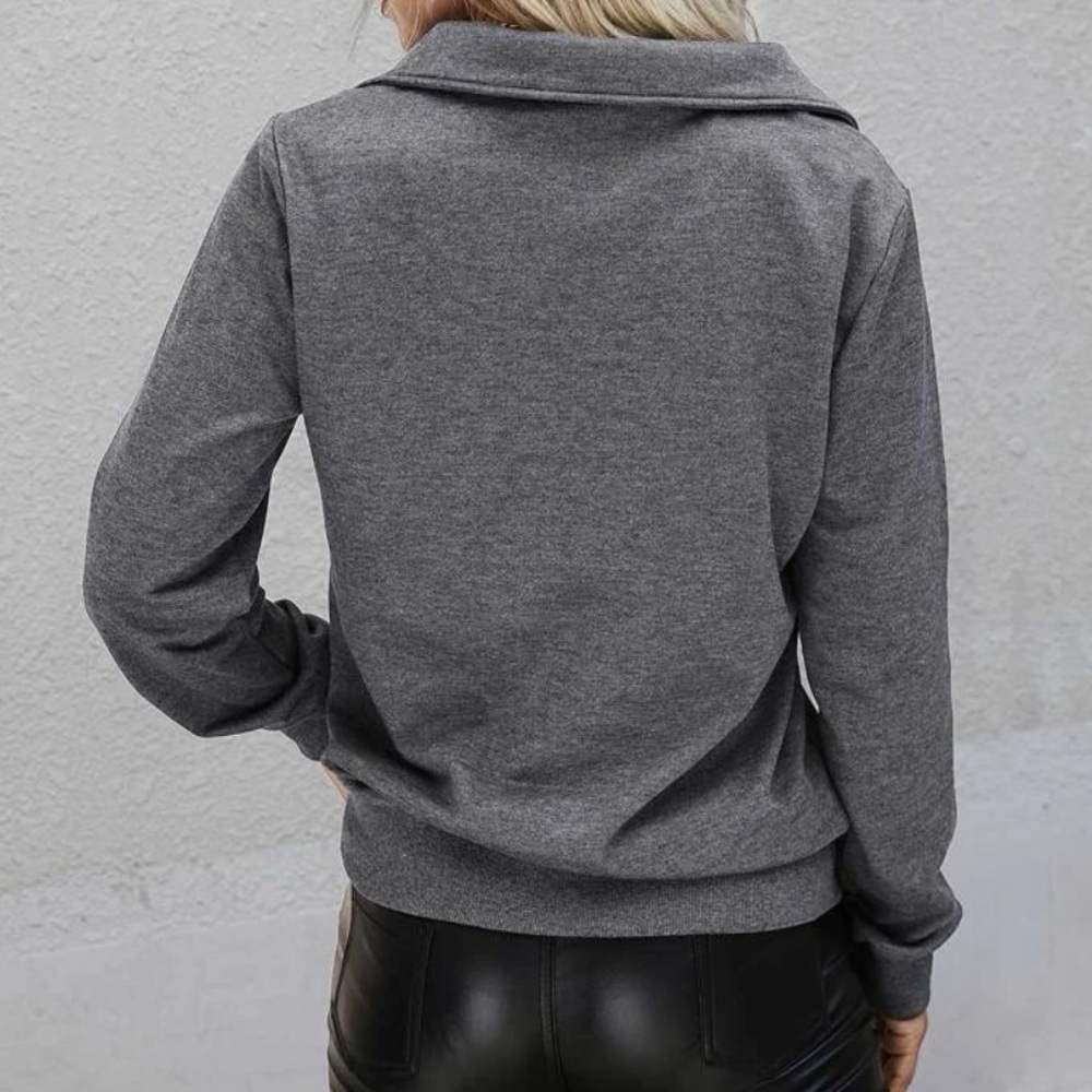 New gray half zip sweatshirt - Picture 3 of 4